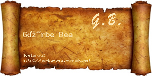 Görbe Bea névjegykártya