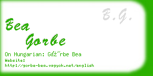 bea gorbe business card